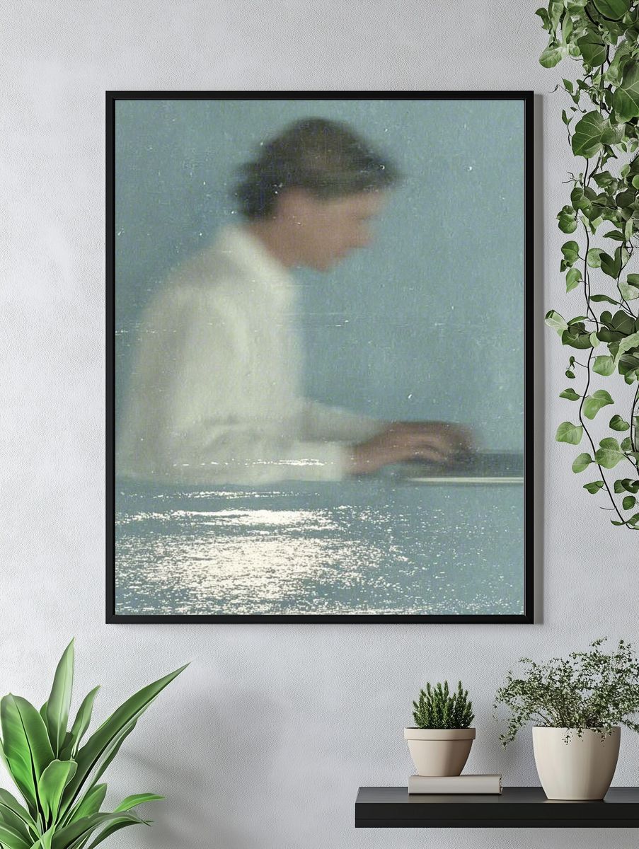 Blurred Seaside Figure Photography Poster. — room view 4