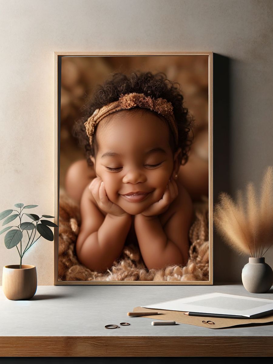 Sleeping Baby Portrait Print. — room view 2