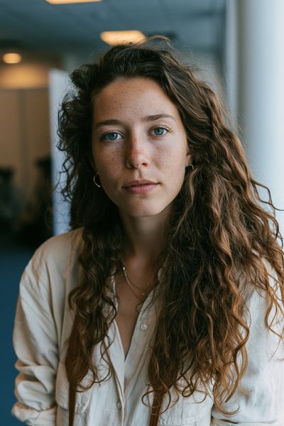 Freckled Woman Portrait Photography Poster.