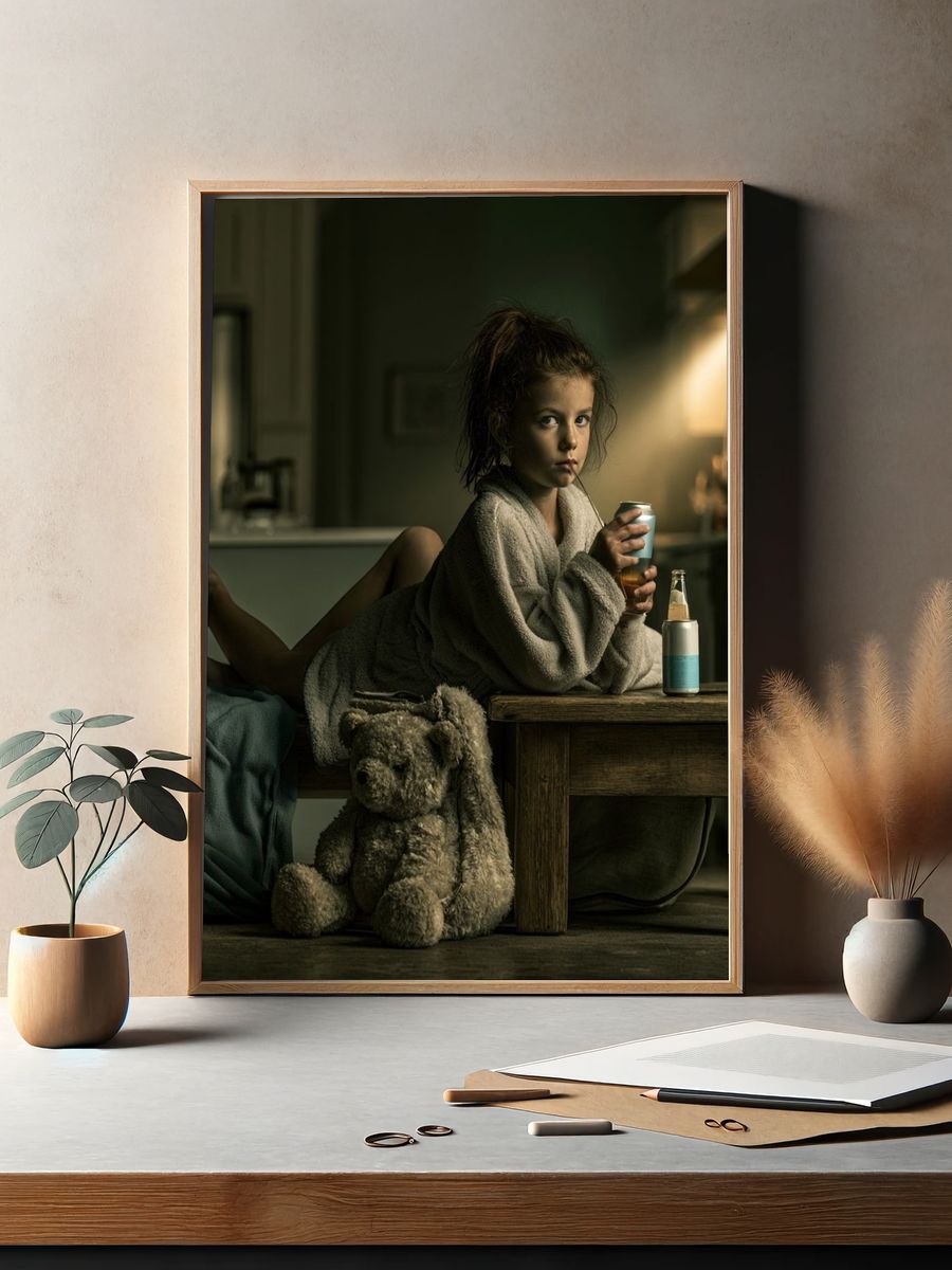 Moody Child Portrait Photography Poster. — room view 2