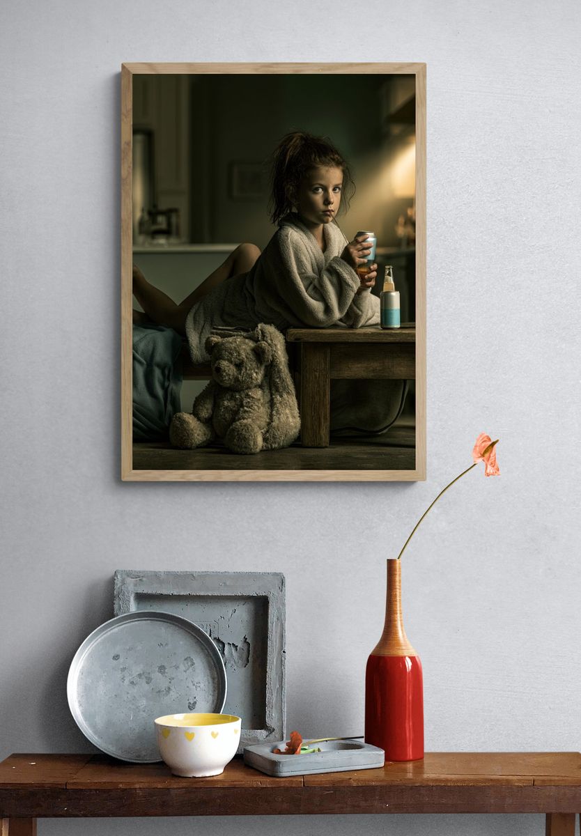 Moody Child Portrait Photography Poster. — room view 3