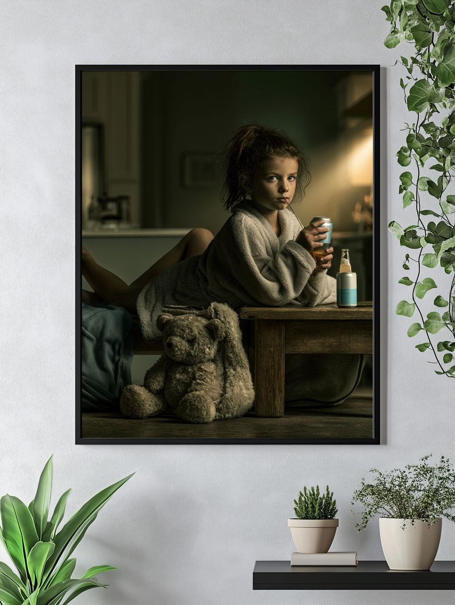 Moody Child Portrait Photography Poster. — room view 4