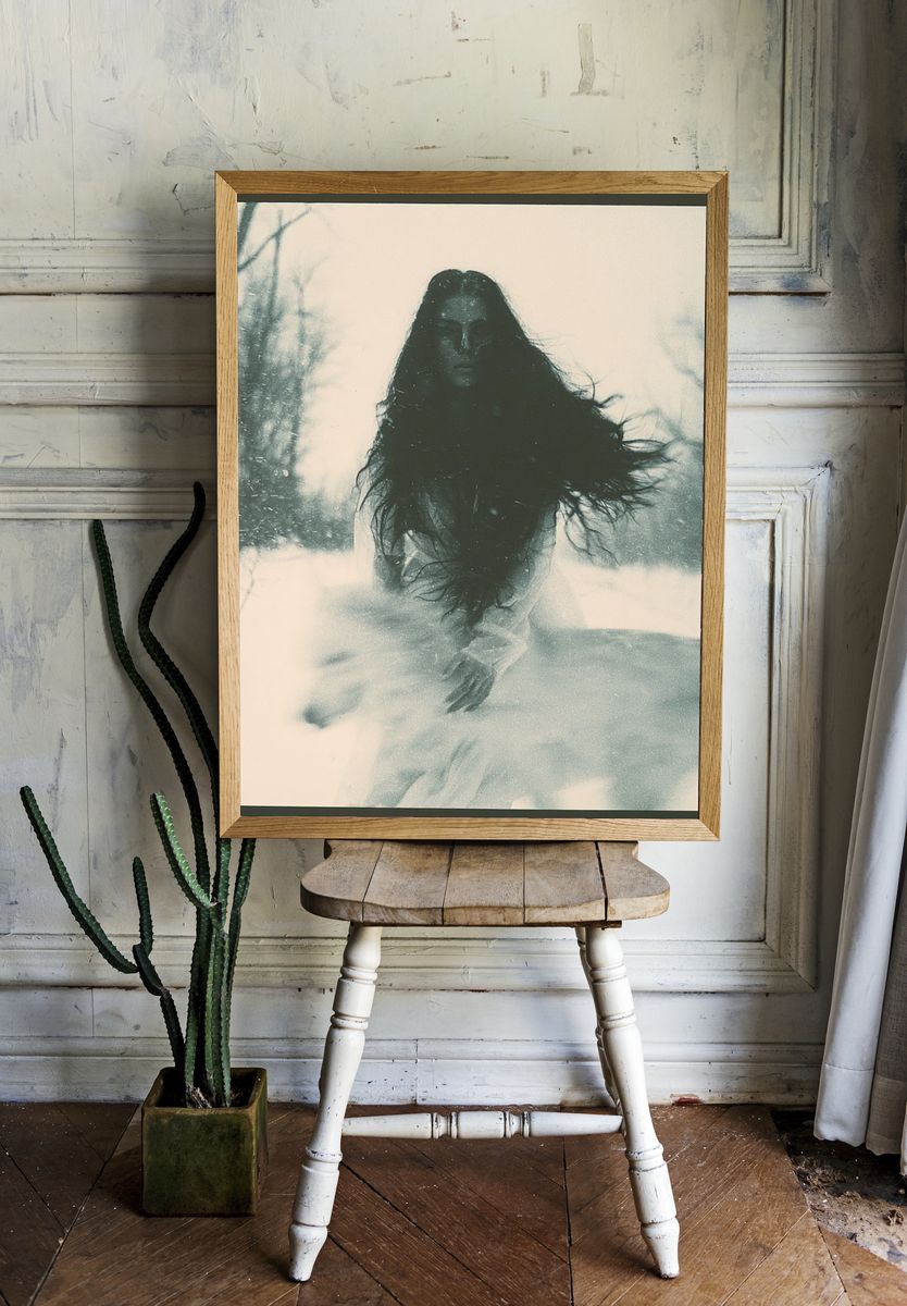 Winter Spirit Portrait Print. room preview
