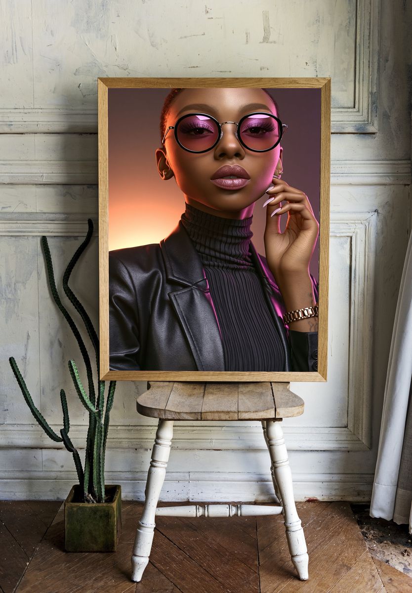 Stylish Portrait Photography Poster. — room view 1