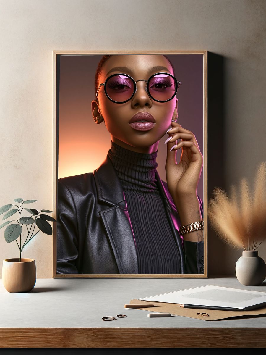 Stylish Portrait Photography Poster. — room view 2
