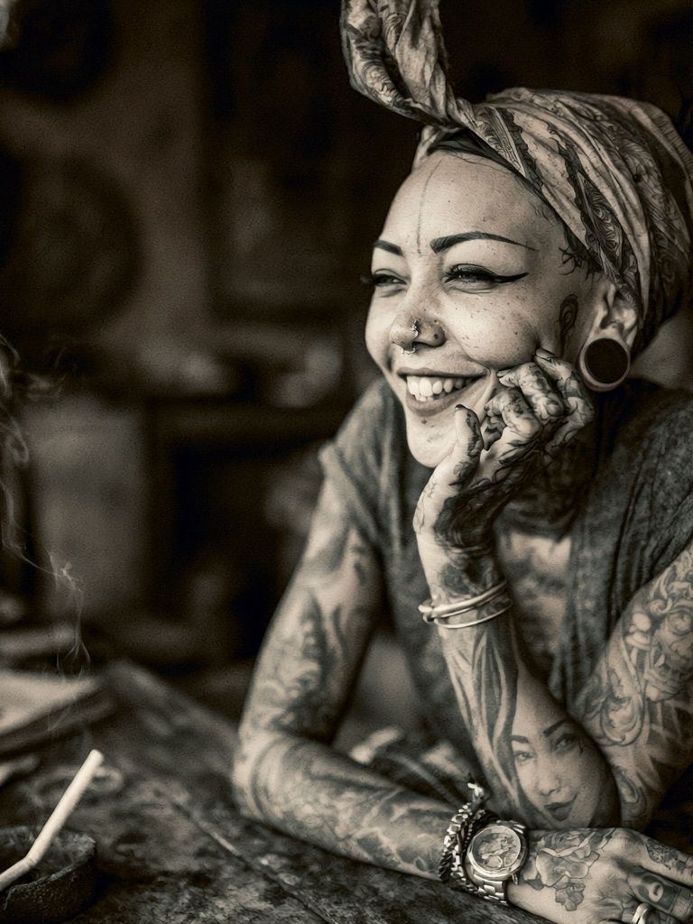 Tattooed Portrait Photography Poster. poster — photography art