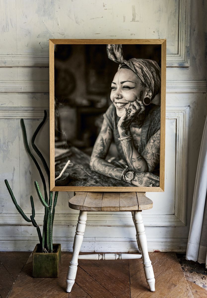 Tattooed Portrait Photography Poster. room preview