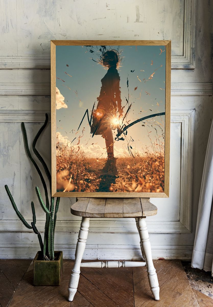 Silhouette in Golden Field Poster. — room view 1