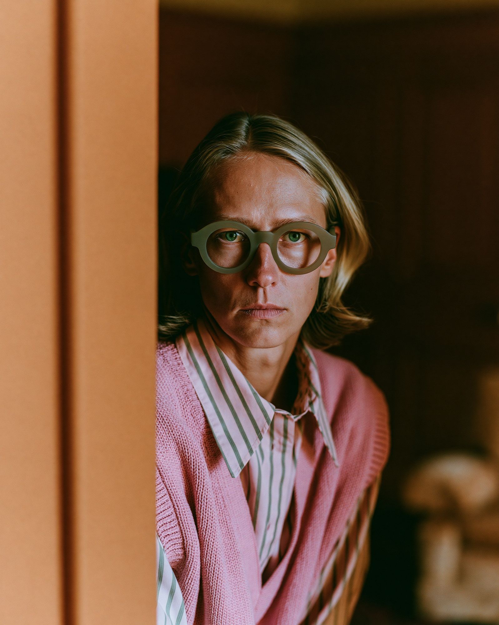 Portrait in Pink Glasses Poster. poster detail