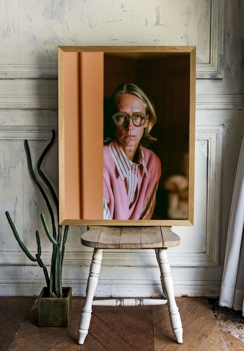 Portrait in Pink Glasses Poster. — room view 1