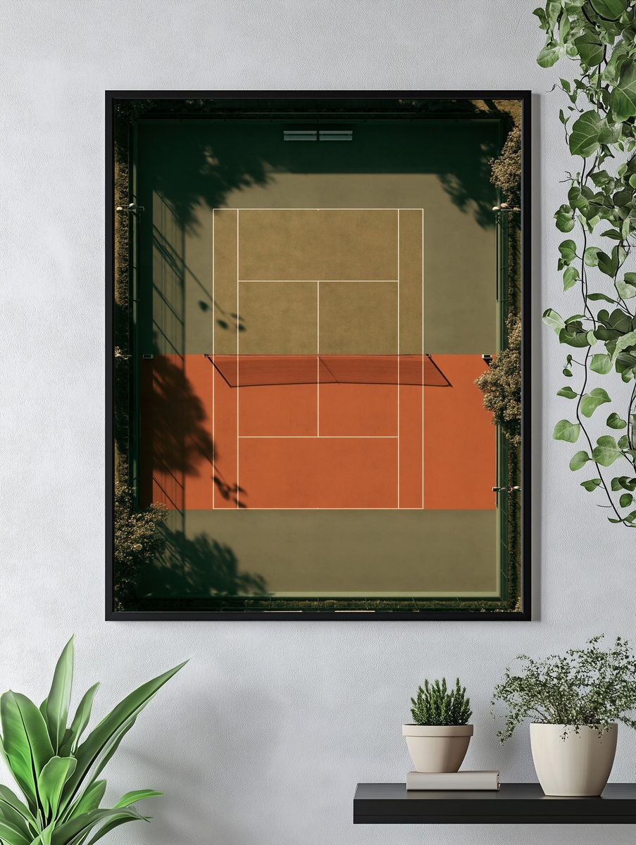 Aerial Tennis Court Photography Poster. — room view 4