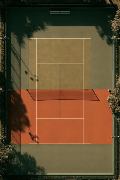 Aerial Tennis Court Photography Poster.