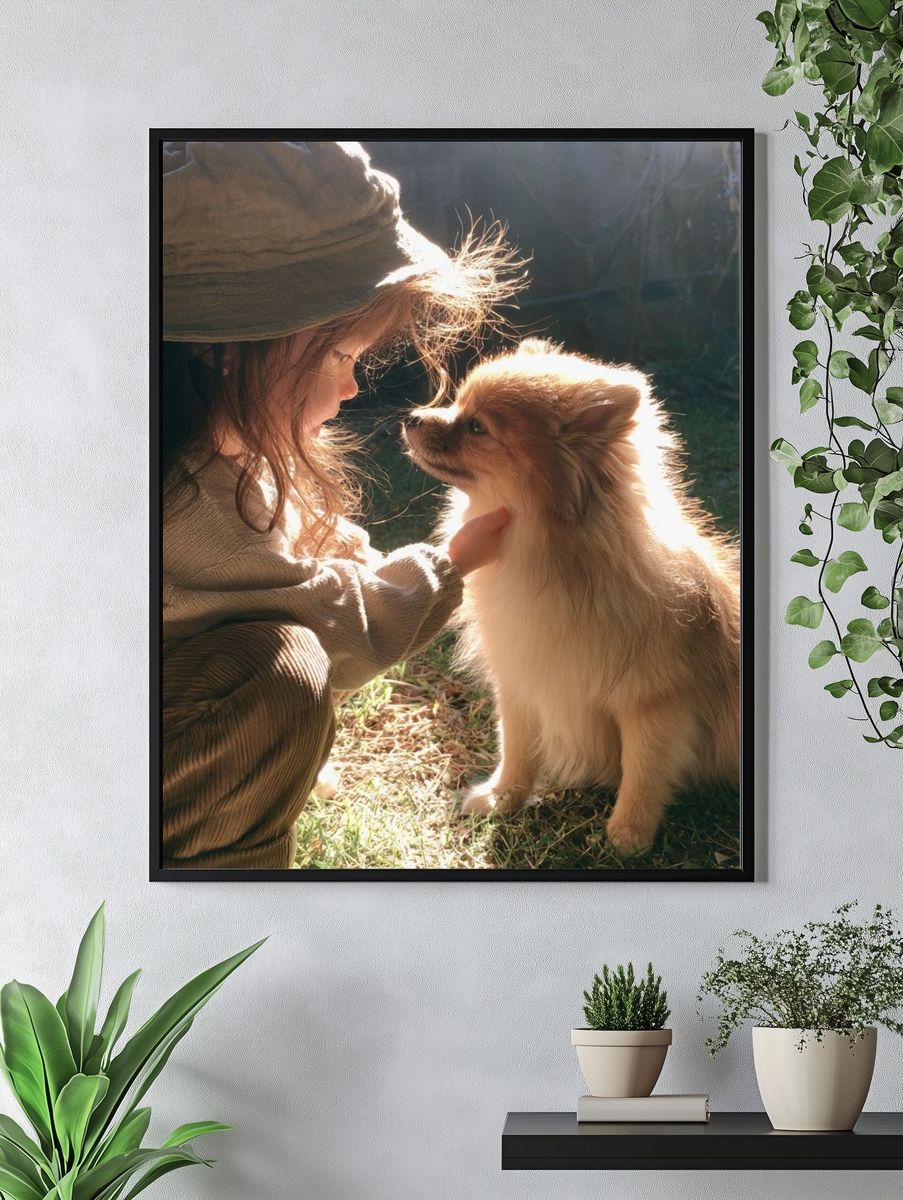Girl and Dog Portrait Photography Poster. — room view 4