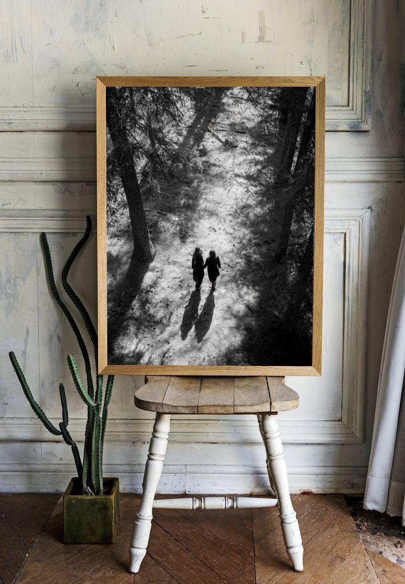 Forest Walk Black-White Poster. — room view 1