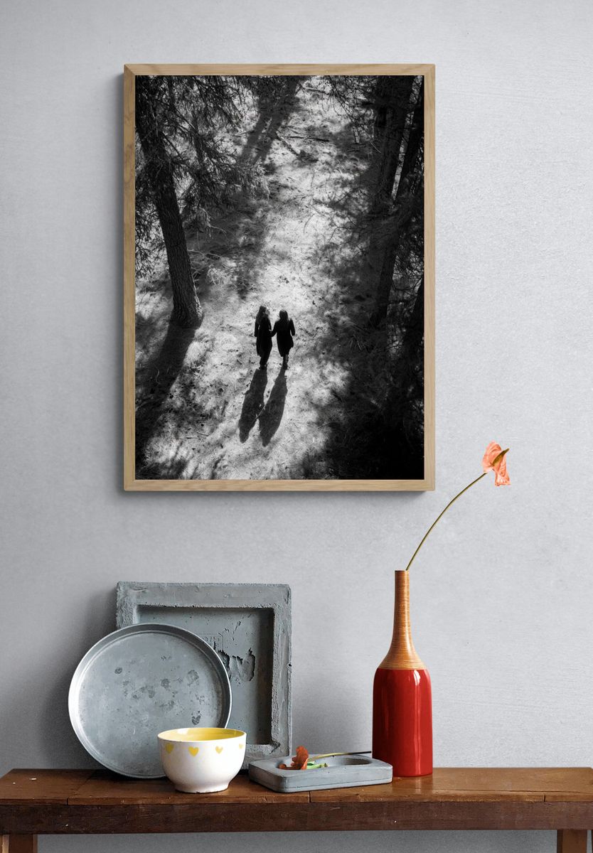 Forest Walk Black-White Poster. — room view 3