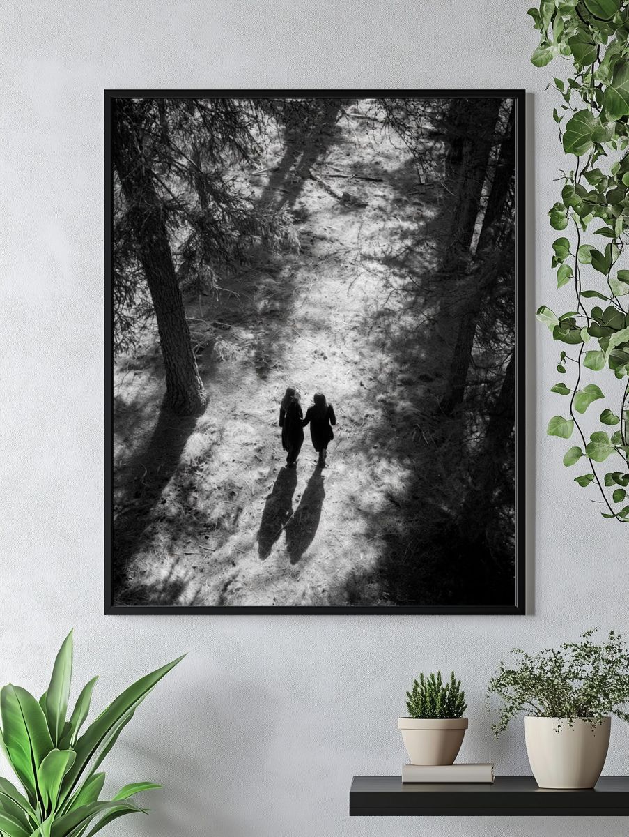 Forest Walk Black-White Poster. — room view 4