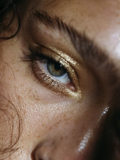 Golden Eye Portrait Print. poster