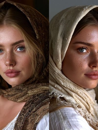 Dual Portrait Headscarf Photography Poster.