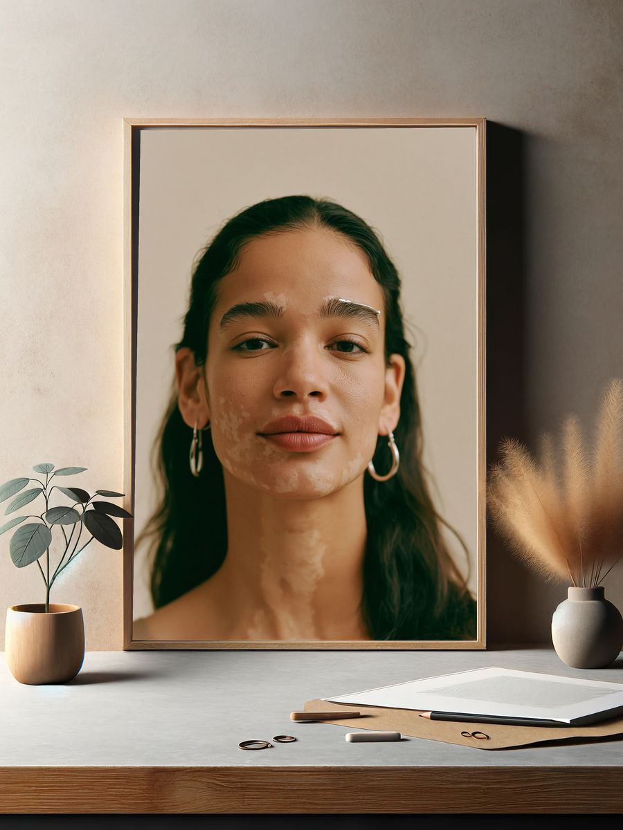 Portrait with Vitiligo Photography Poster. — room view 2