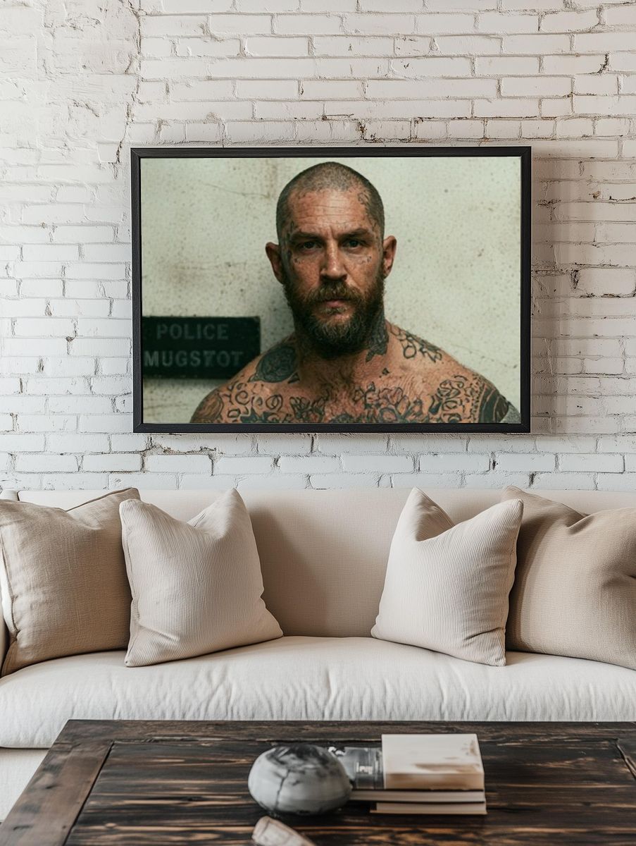 Tattooed Mugshot Portrait Print. — room view 1