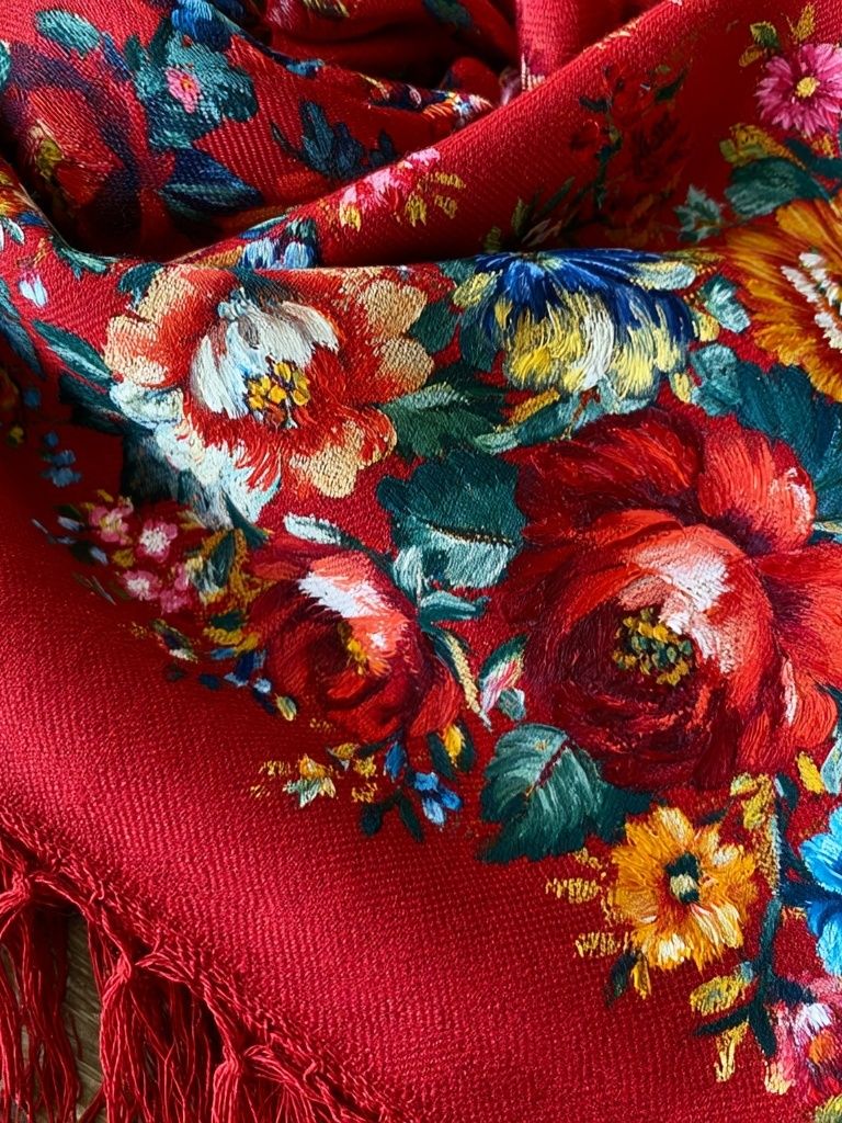 Floral Embroidered Textile Print. poster — photography art