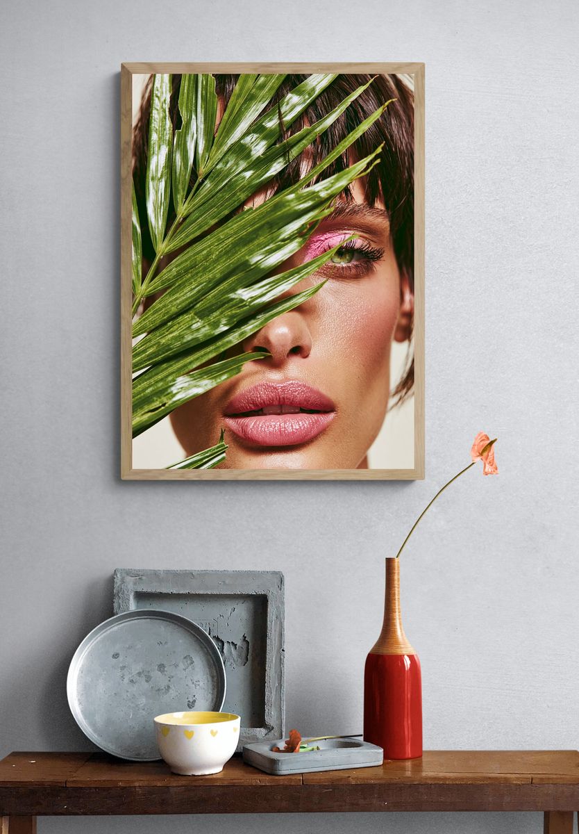 Palm Leaf Portrait Photography Poster. — room view 3