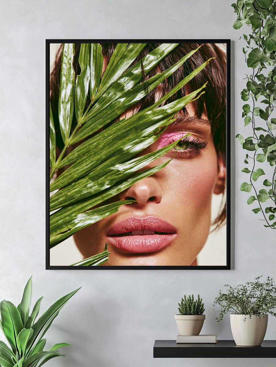 Palm Leaf Portrait Photography Poster. — room view 4