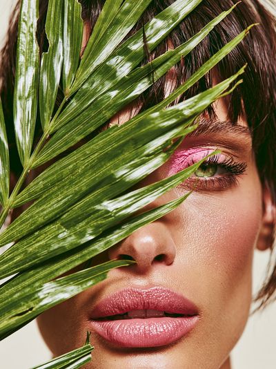 Palm Leaf Portrait Photography Poster.