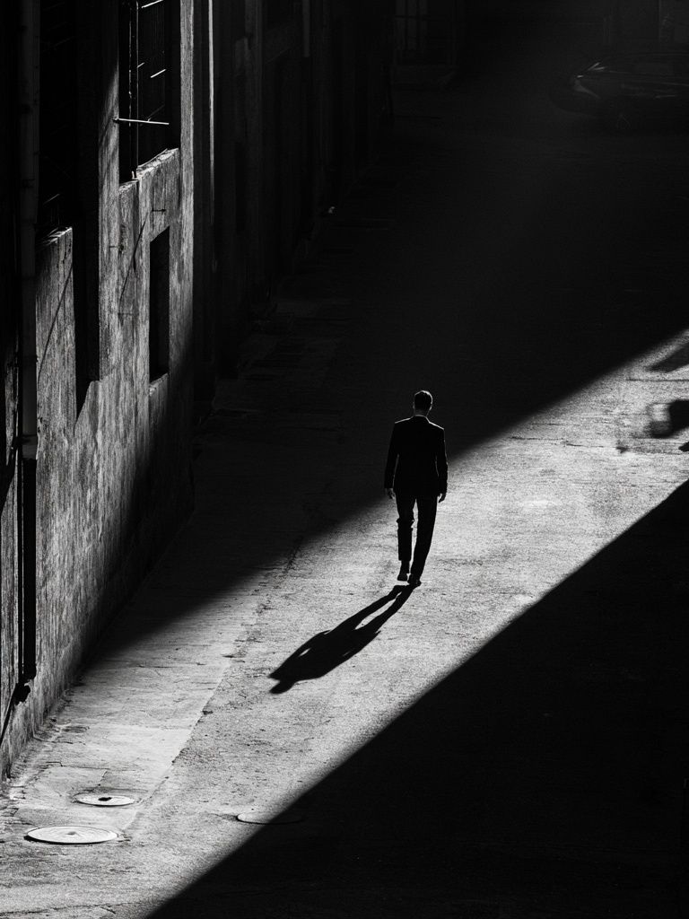Solitary Alley Walker Photography Poster. poster — photography art