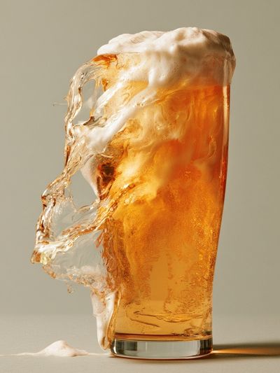 Foamy Beer Splash Photography Poster.