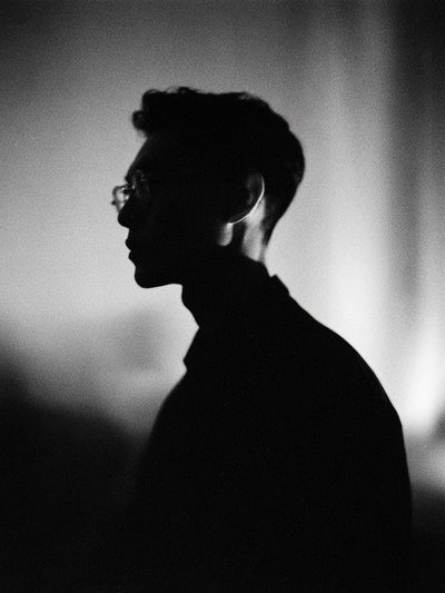 Silhouette Portrait Black-White Poster. poster