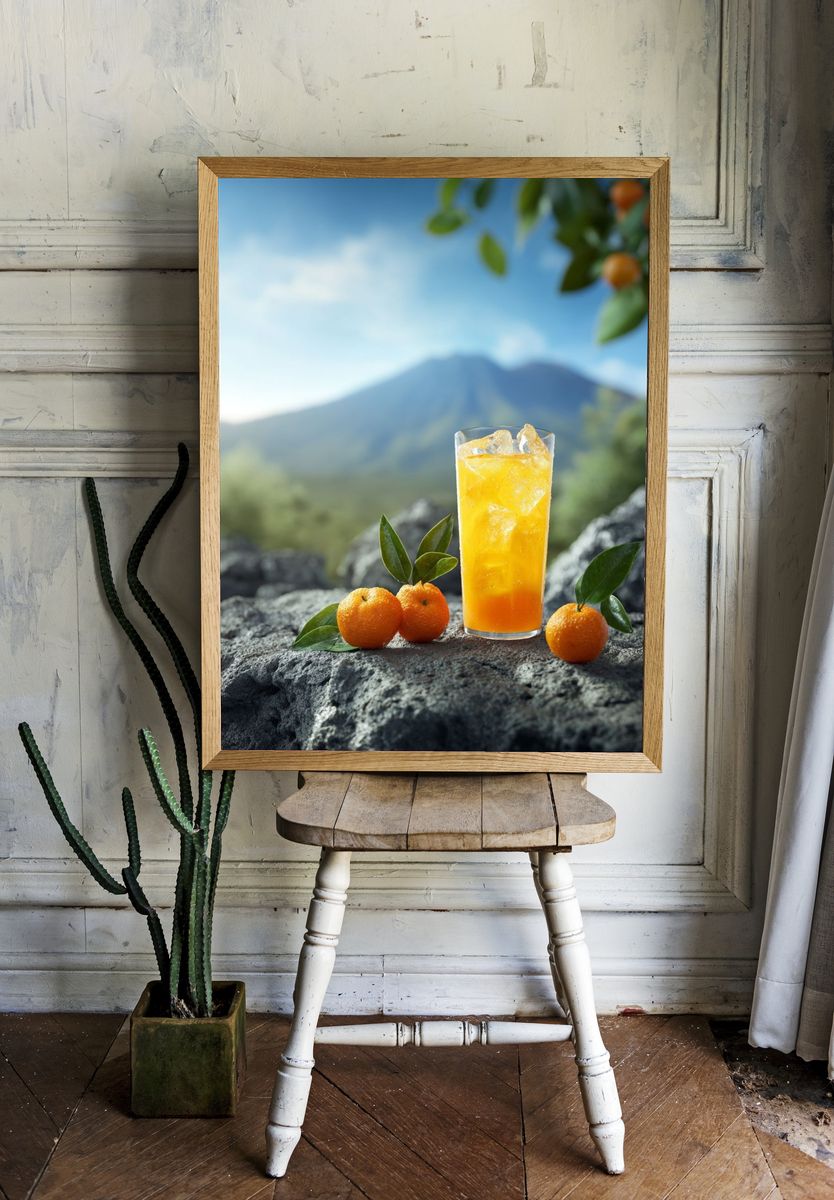 Citrus Mountain Cocktail Photography Poster. — room view 1