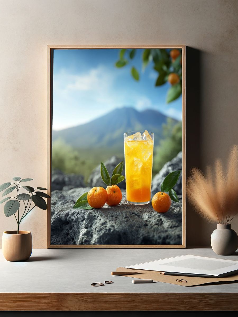 Citrus Mountain Cocktail Photography Poster. — room view 2
