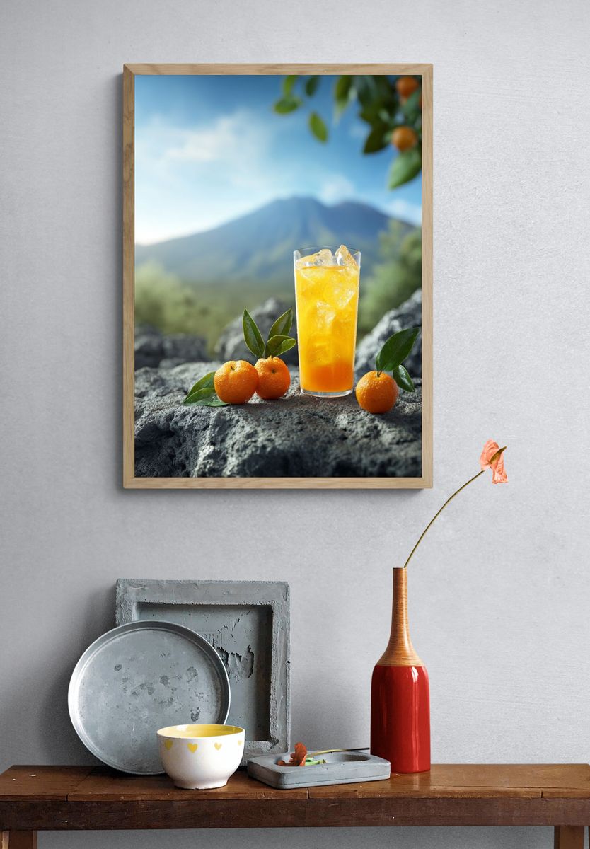 Citrus Mountain Cocktail Photography Poster. — room view 3