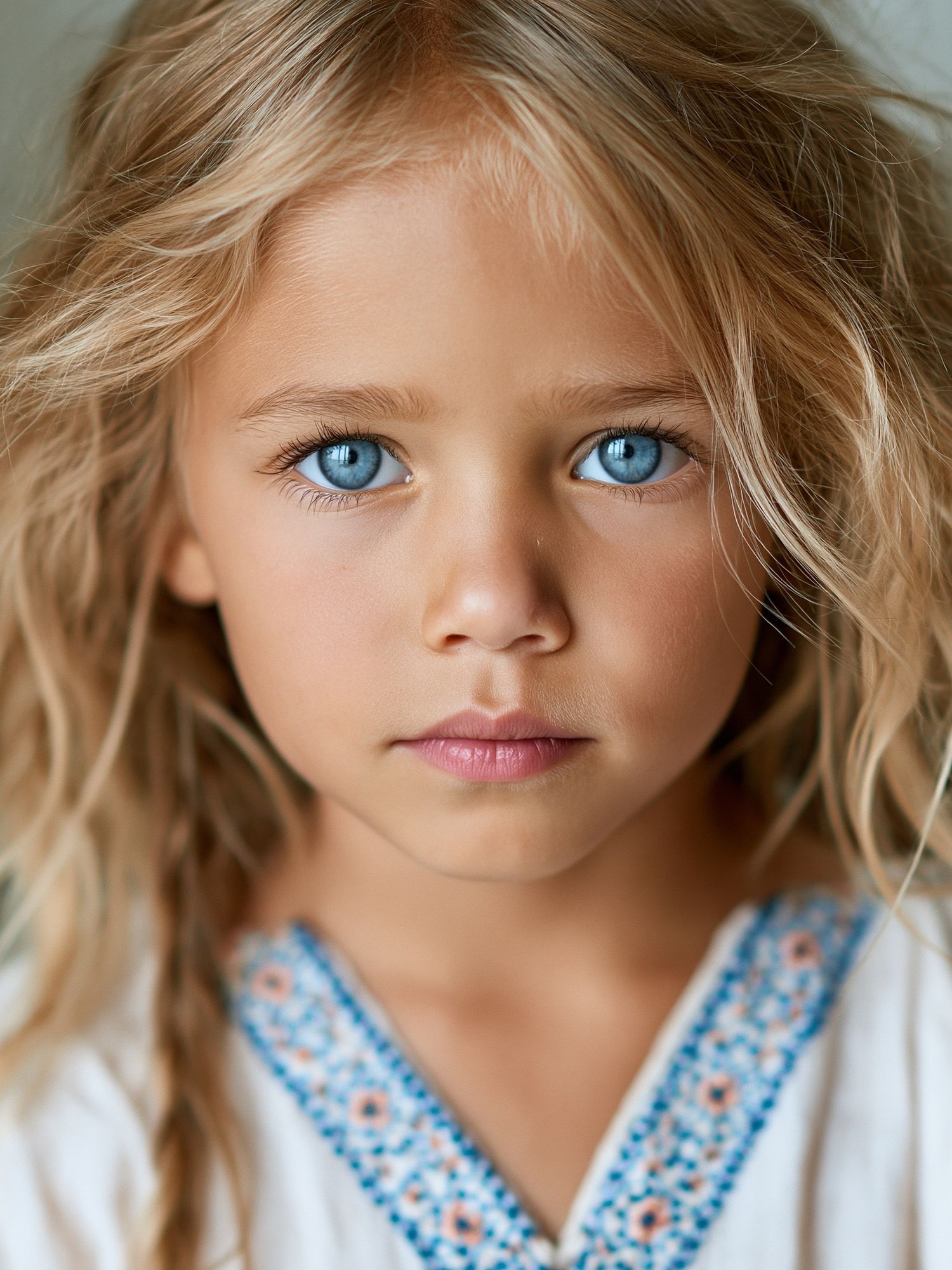 Blue-Eyed Child Portrait Print. poster — photography art