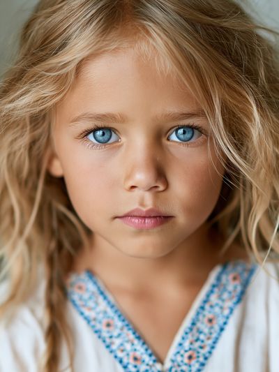 Blue-Eyed Child Portrait Print.