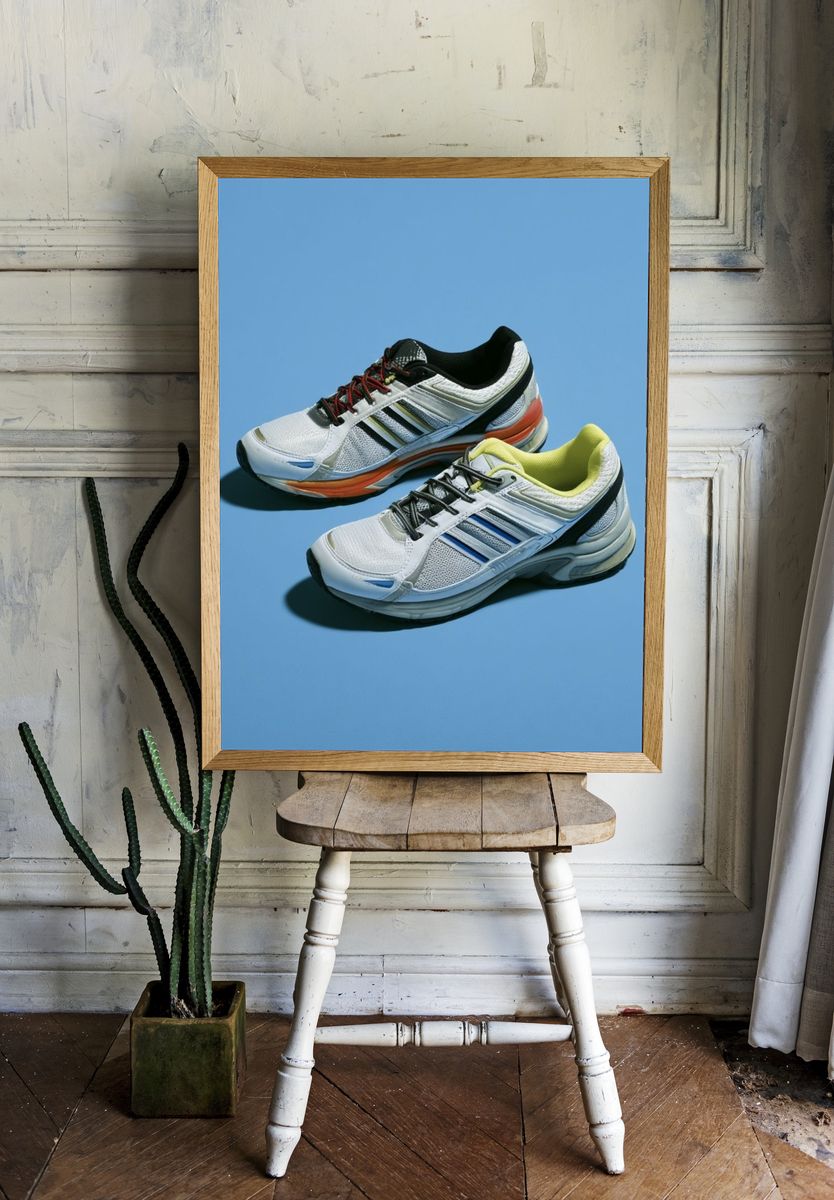 Running Sneakers Photography Poster. room preview