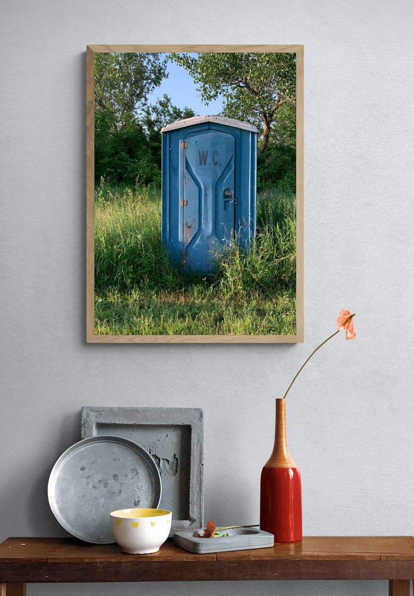 Blue Portable Toilet Photography Poster. — room view 3