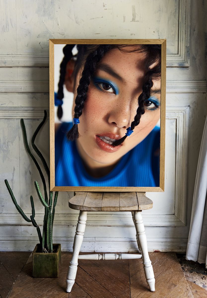 Smiling Man Portrait Photography Poster. — room view 1