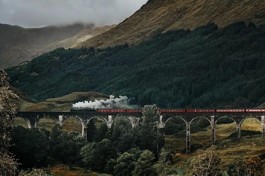 Train Glenfinnan Viaduct, Scotland. poster detail