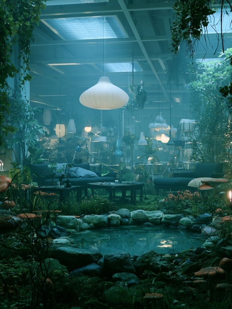 Indoor Jungle Oasis Photography Poster. poster detail