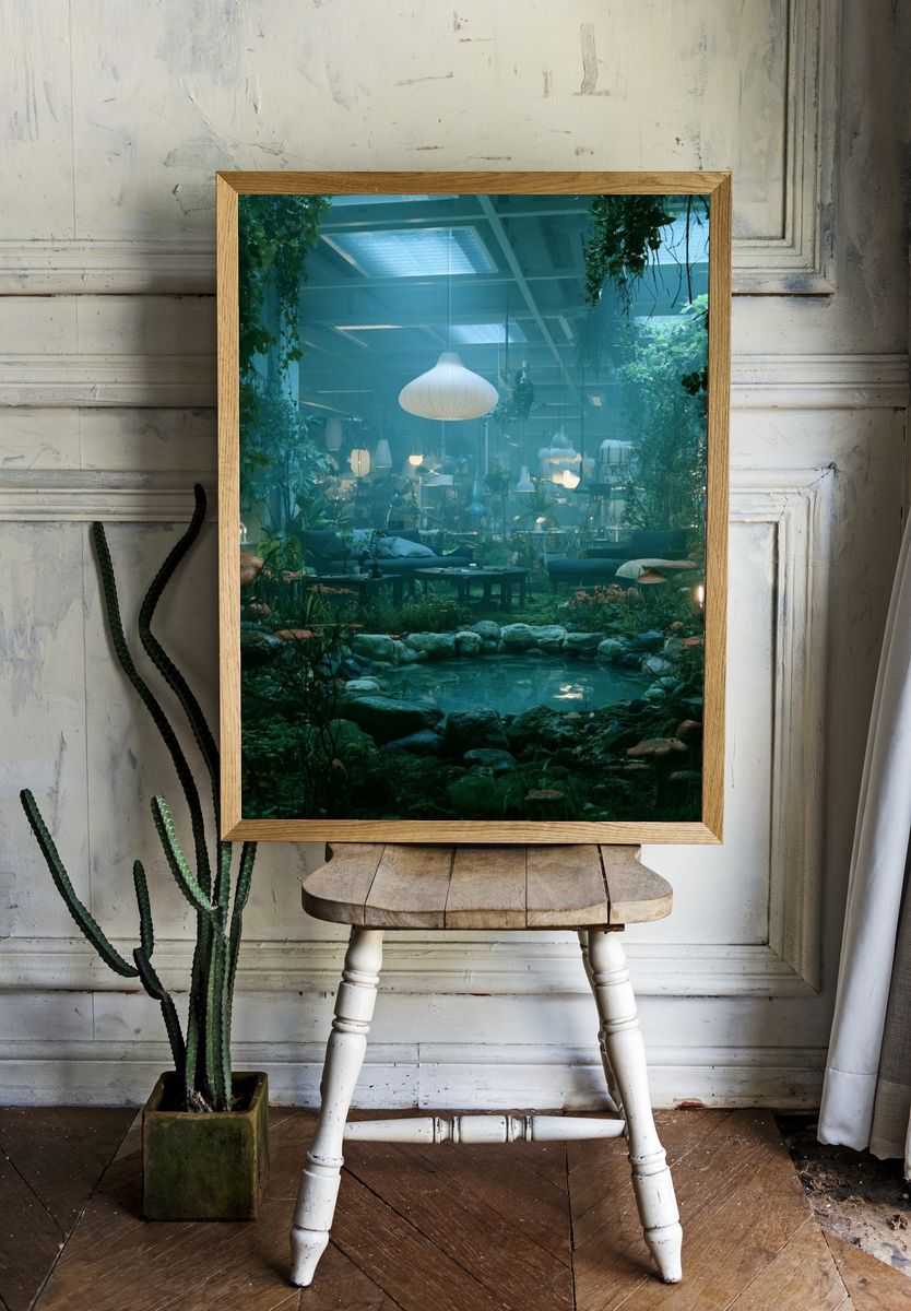 Indoor Jungle Oasis Photography Poster. room preview