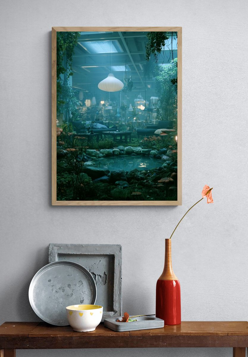 Indoor Jungle Oasis Photography Poster. — room view 3