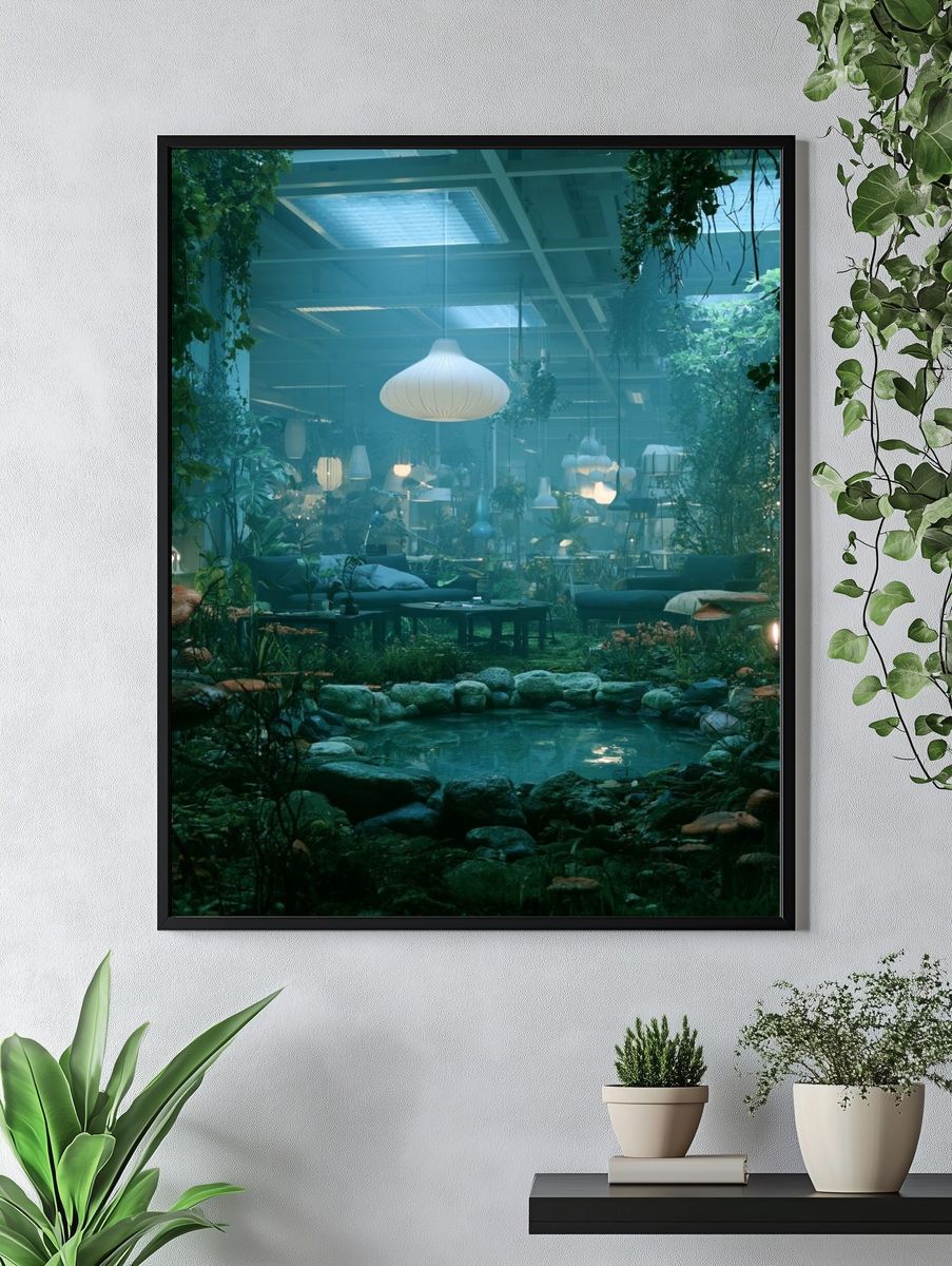 Indoor Jungle Oasis Photography Poster. — room view 4