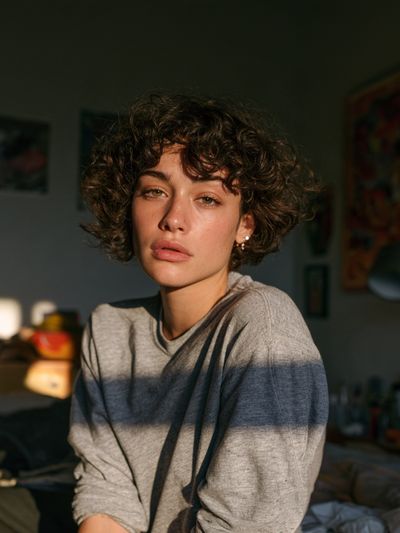 Curly Portrait Photography Poster.