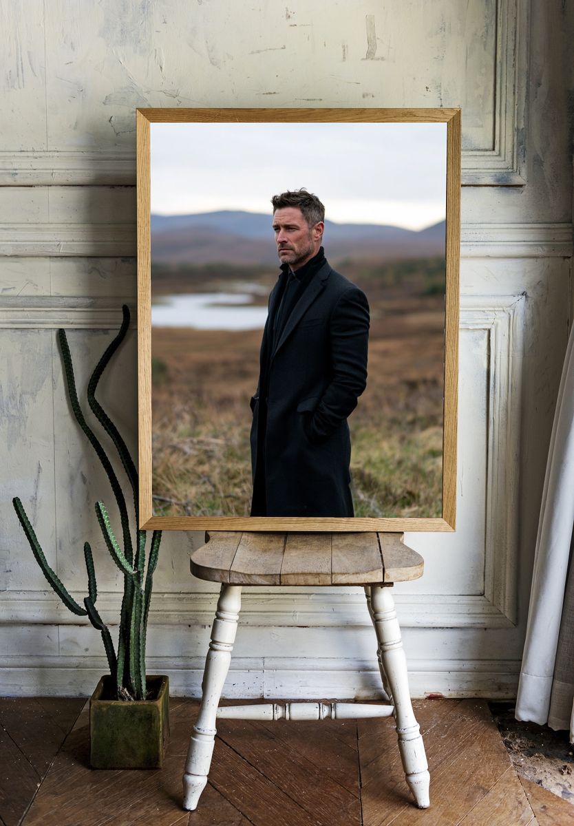 Moody Portrait in the Highlands Poster. room preview