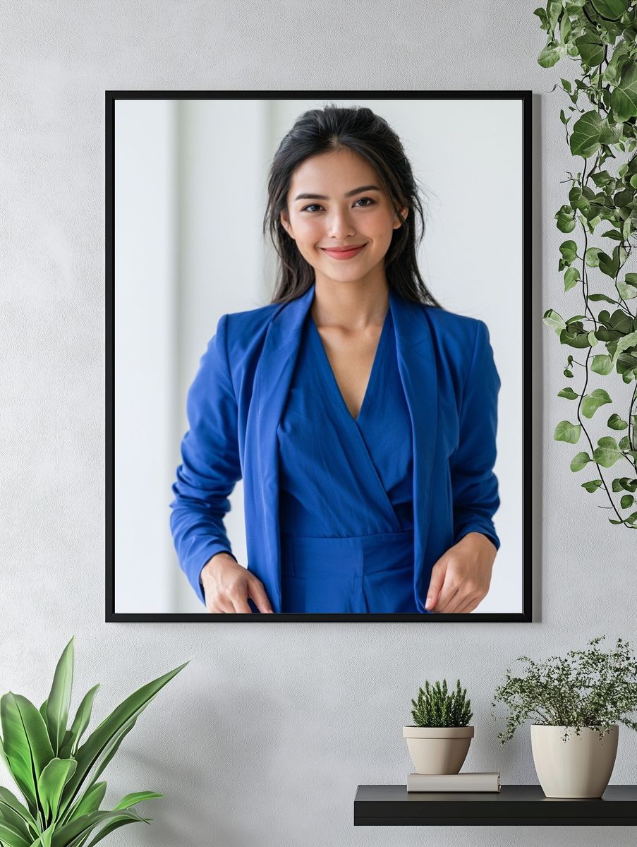 Blue Blazer Portrait Photography Poster. — room view 4