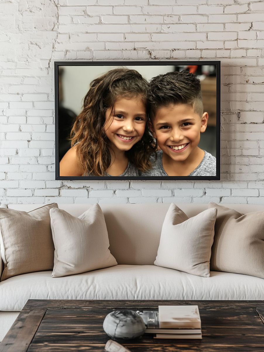 Smiling Children Portrait Poster. room preview