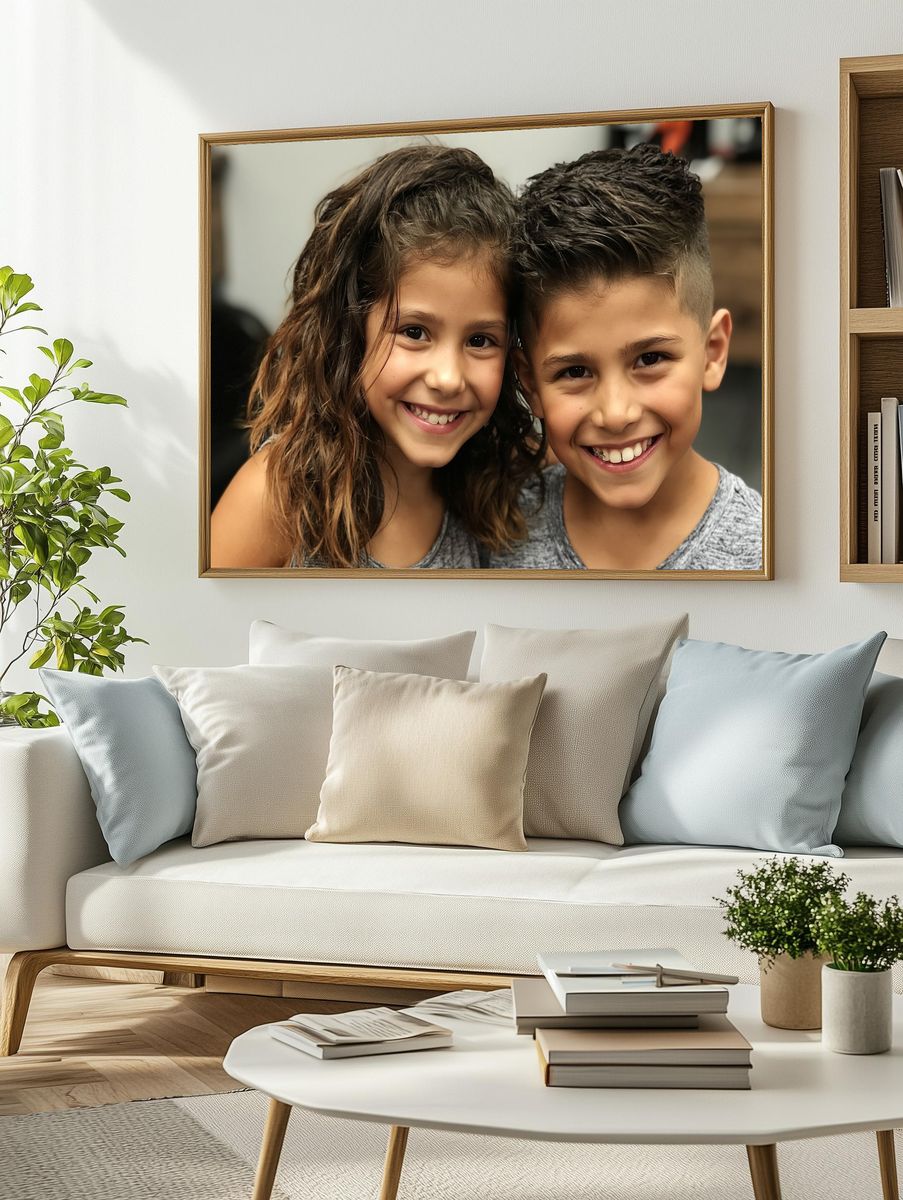 Smiling Children Portrait Poster. — room view 2