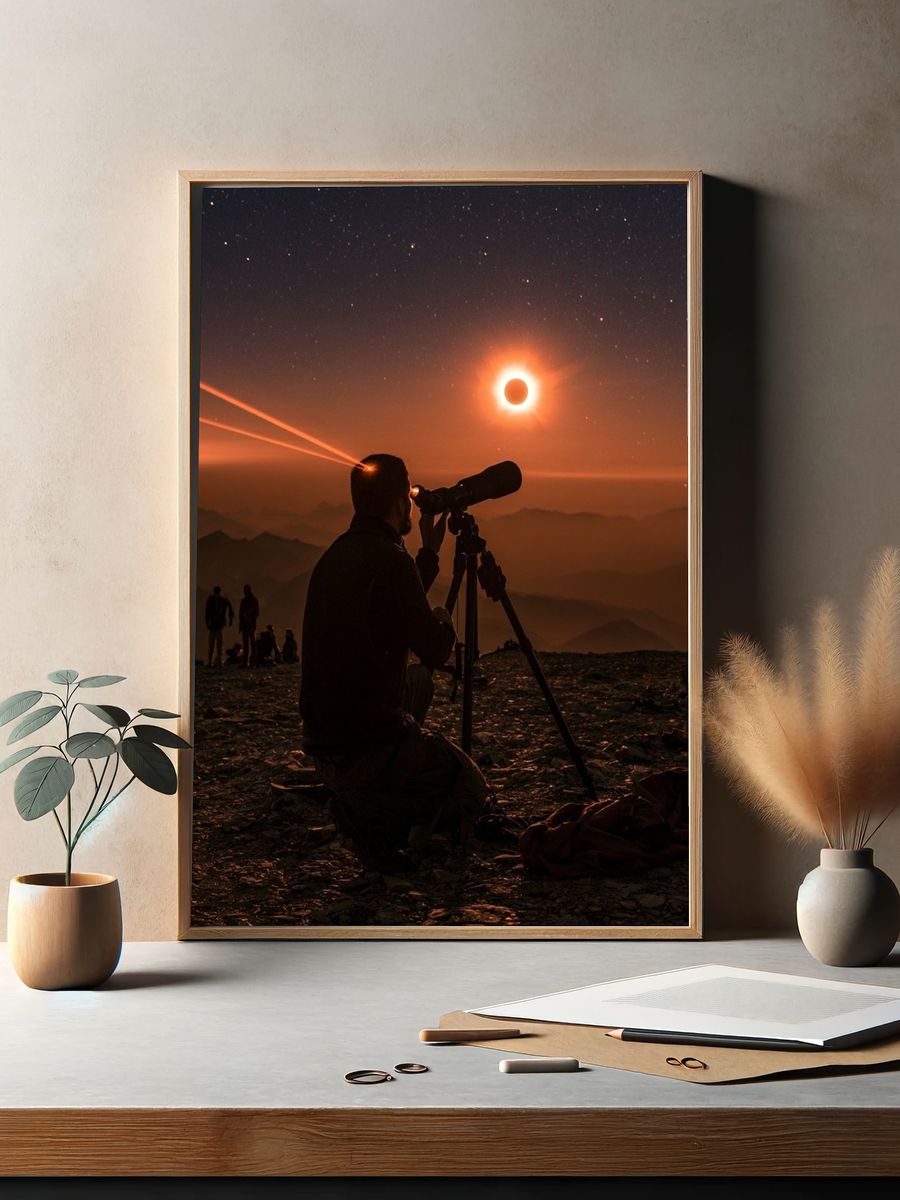 Solar Eclipse Stargazer Photography Poster. — room view 2